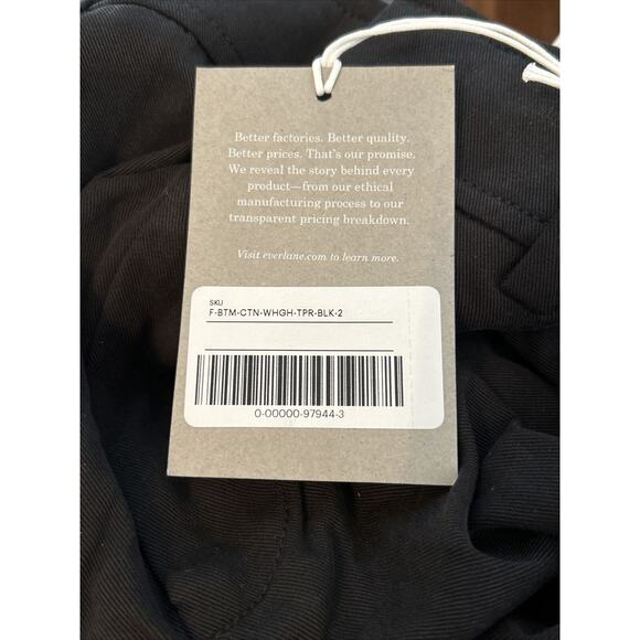 Everlane Womens Size 2 The Tencel Way High Taper Pant Black Pleated Front NWT - Picture 6 of 7